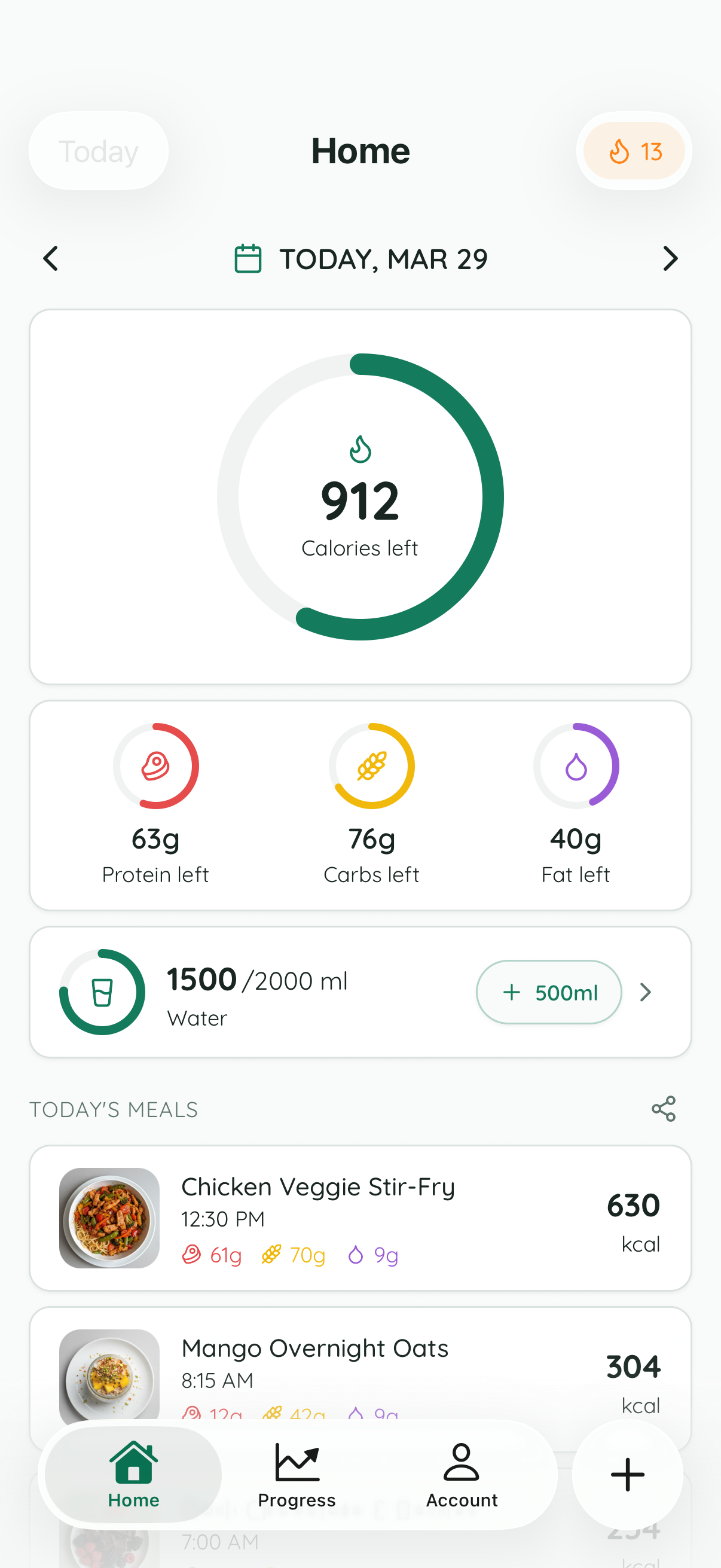 Track your calories
with just a photo