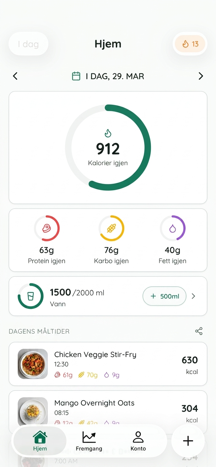 Tell kalorier
med bare et bilde